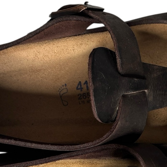 Birkenstock London Oiled Leather Flat Mary Jane Clogs Habana Brown Size 41 - Picture 9 of 11